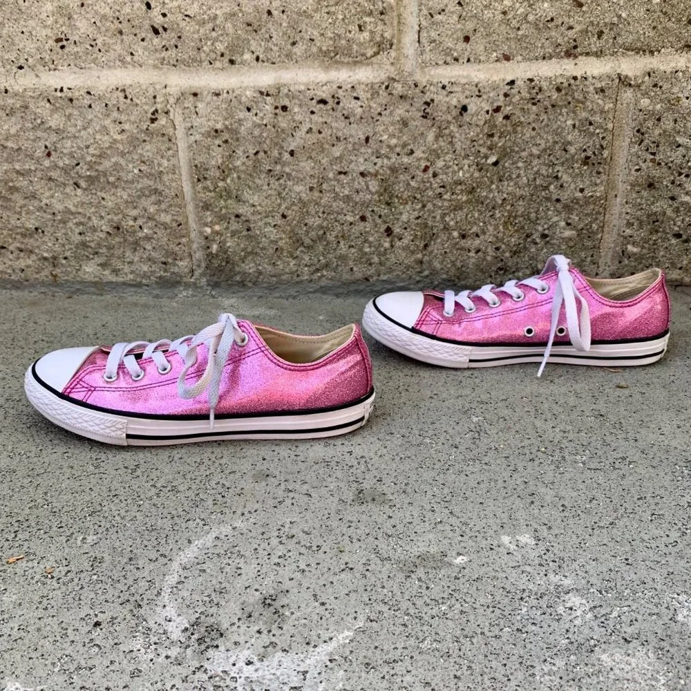 CONVERSE Pink Glitter Sneakers Girls 4.5 EU 37 Chuck Taylor All Star Shoe Shoe